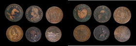Lot of (6) Miscellaneous Colonial Issues.
Included are: (2) New Jersey coppers; Massachusetts copper; Connecticut copper; a Washington & Independence...