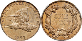 1857 Flying Eagle Cent. MS-62 (PCGS).
PCGS# 2016. NGC ID: 2276.