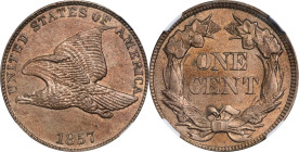 1857 Flying Eagle Cent. MS-62 (NGC).
PCGS# 2016. NGC ID: 2276.