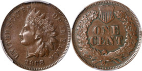 1868 Indian Cent. EF-40 (PCGS).
PCGS# 2091. NGC ID: 227S.