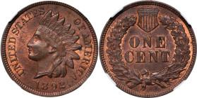 1892 Indian Cent. MS-63 BN (NGC).
PCGS# 2181. NGC ID: 228L.