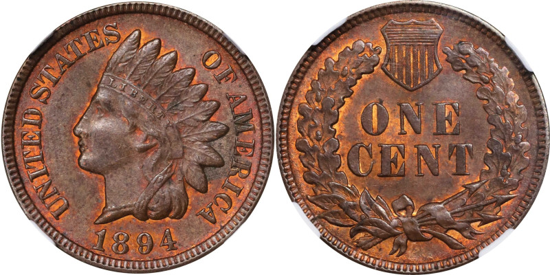 1894 Indian Cent. MS-62 BN (NGC).
PCGS# 2187. NGC ID: 228N.