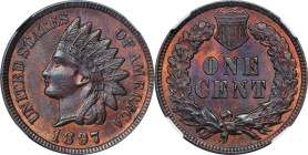 1897 Indian Cent. MS-63 RB (NGC).
PCGS# 2197. NGC ID: 228S.