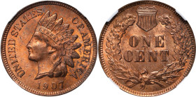 1907 Indian Cent. MS-63 RB (NGC).
PCGS# 2227. NGC ID: 2294.