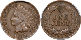 1908-S Indian Cent. VF-35 (PCGS).
PCGS# 2232. NGC ID: 2296.
