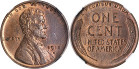 1915-S Lincoln Cent. MS-63 RB (NGC).
PCGS# 2484. NGC ID: 22BM.