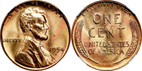 1954-S Lincoln Cent. MS-66 RD (NGC).
PCGS# 2821. NGC ID: 22FE.