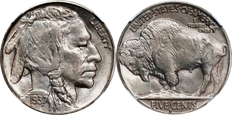 1937-S Buffalo Nickel. MS-64 (NGC).
PCGS# 3983. NGC ID: 22SY.