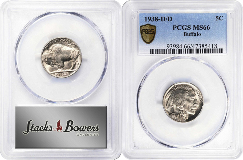 Lot of (3) 1938-D/D Buffalo Nickels. MS-66 (PCGS).
PCGS# 93984. NGC ID: 22T2.