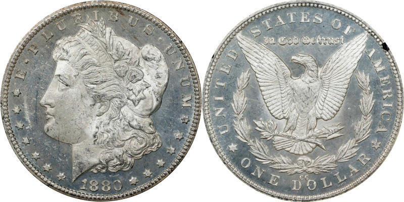 1880-CC GSA Morgan Silver Dollar. MS-62 (NGC).
The original box and card are no...