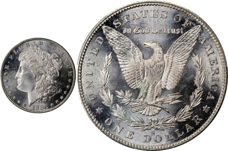 1880-S Morgan Silver Dollar. MS-66+ (PCGS).
PCGS# 7118. NGC ID: 2556.