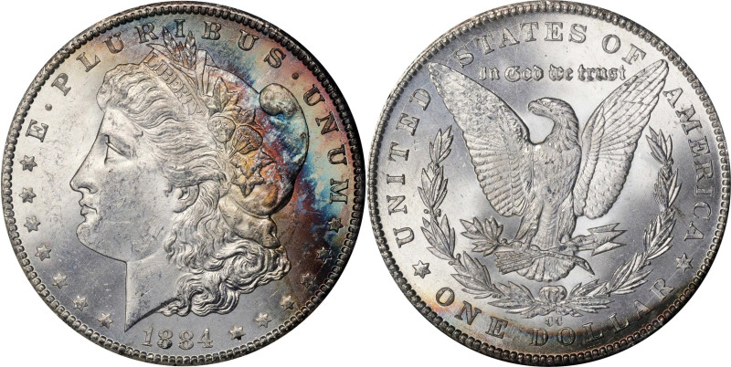 1884-CC GSA Morgan Silver Dollar. MS-63 (NGC).
The original box and card are no...