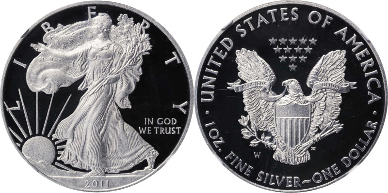 2011-W Silver Eagle. 25th Anniversary Set. Early Releases. Proof-70 Ultra Cameo ...