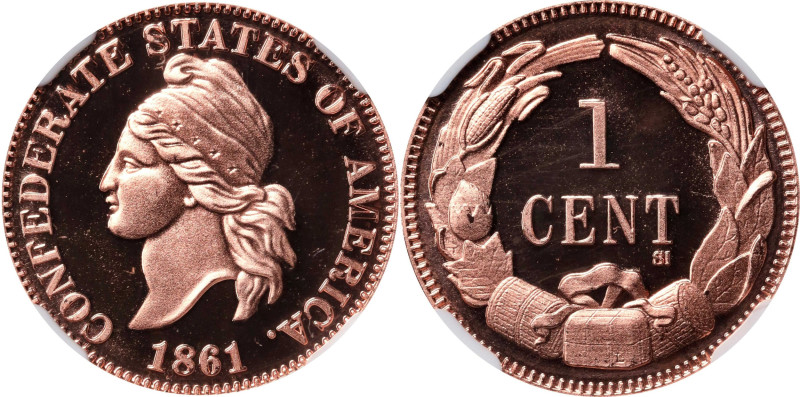 "1861" (2011) Confederate Cent. Copper. Smithsonian "Restrike." Private Issue. 1...