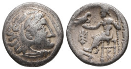 Eastern Europe. Imitations of Alexander III 'the Great' of Macedon (3rd century BC). AR, Drachm. 3.55 g. - 17.42 mm. 'Pseudo-Lampsakos' mint.
Obv.: He...