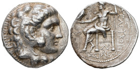 Seleukid Kingdom, Seleukos I Nikator. AR Tetradrachm, 17.15 g 26.57 mm. 312-281 BC. Seleukeia on Tigris.
Obv: Head of Herakles right wearing lion skin...