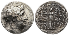 Seleukid Kingdom, Antiochos VII Euergetes (Sidetes). AR Tetradrachm, 15.56 g 28.16 mm. (138-129 BC). Antioch on the Orontes.
Obv: Diademed head right....