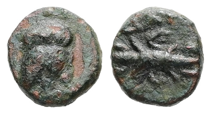 Troas, Dardanos. Ae, 0.47 g 7.35 mm. Circa 4th-3rd centuries BC.
Obv: Owl standi...