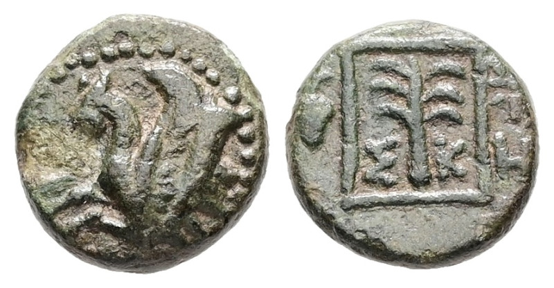 Troas,Skepsis. Ae, 0.90 g 9.40 mm. 400-300 BC. 
Obv: Forepart of Pegasos left. 
...