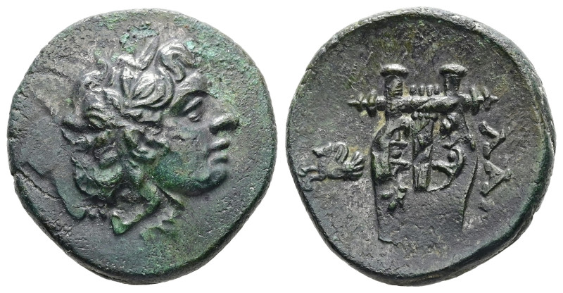 Mysia, Lampsakos. AE. 6.87 g. - 21.93 mm. ca. 2nd-1st century BC.
Obv.: Laureate...