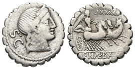 C. Naevius Balbus, 79 BC. AR, Denarius. 3.69 g. 18.59 mm. Rome.
Obv: S C. Head of Venus, right, wearing diadem.
Rev: C·NAE·BALB, LXXXXI. Victory in tr...