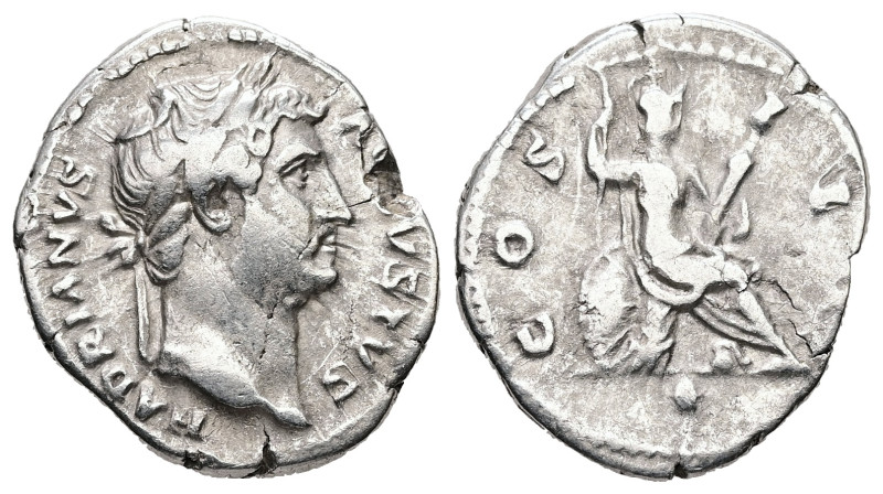 Hadrian, AD 117-138. AR, Denarius. 3.18 g. 19.80 mm. Rome.
Obv: HADRIANVS AVGVST...