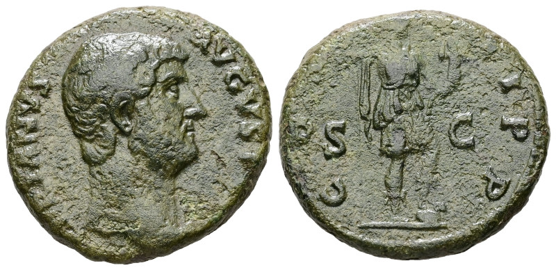 Hadrian, AD 117-138. AE, As. 12.13 g. 25.75 mm. Rome.
Obv: HADRIANVS AVGVSTVS. B...