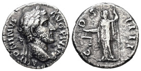 Antoninus Pius, AD 138-161. AR, Denarius. 3.06 g. 17.81 mm. Rome.
Obv: ANTONINVS AVG PIVS P P. Head of Antoninus Pius, laureate, right
Rev: COS IIII. ...