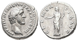 Antoninus Pius, AD 138-161. AR, Denarius. 3.27 g. 17.30 mm. Rome.
Obv: ANTONINVS AVG PIVS P P TR P COS III. Head of Antoninus Pius, bare, right.
Rev: ...