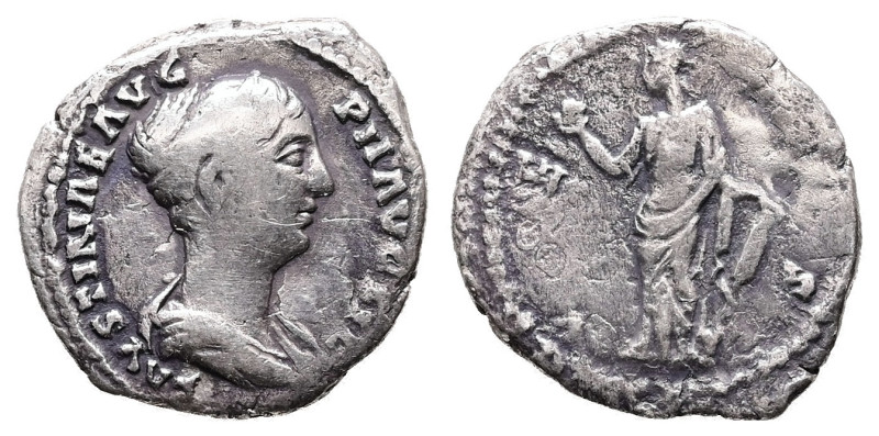 Faustina II, AD 147-175. AR, Denarius. 2.84 g. 19.10 mm. Rome.
Obv: FAVSTINAE AV...