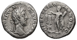Commodus, AD 177-192. AR, Denarius. 2.50 g. 16.93 mm. Rome.
Obv: L AEL AVREL COMM AVG P FEL. Laureate head of Commodus, right.
Rev: HERCVLI ROMANO AVG...