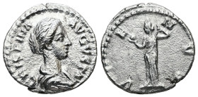 Crispina, AD 178-182. AR, Denarius. 2.47 g. 18.12 mm. Rome.
Obv: CRISPINA AVGVSTA. Bust of Crispina, draped, hair in round coil at back, right.
Rev: V...