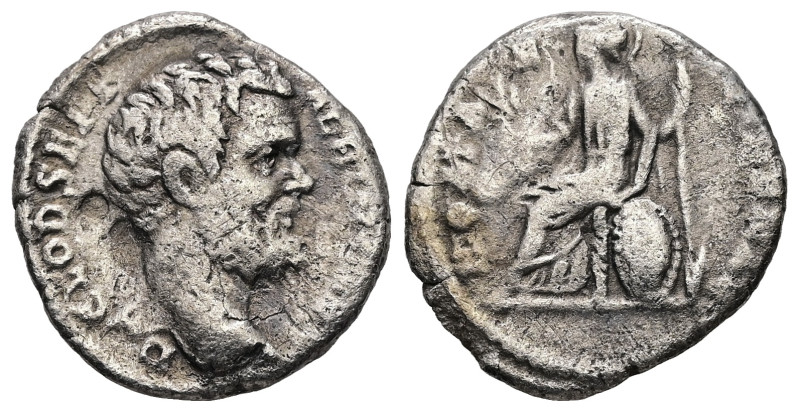 Clodius Albinus as Caesar, AD 193-195. AR, Denarius. 2.38 g. 18.34 mm. Rome.
Obv...