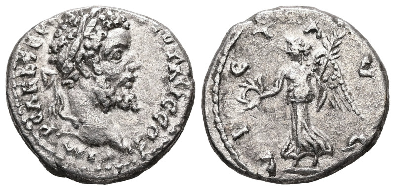 Septimius Severus, AD 193-211. AR, Denarius. 3.18 g. 18.04 mm. Emesa.
Obv: IMP C...