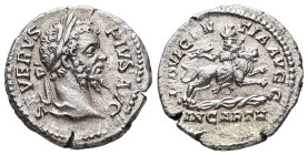 Septimius Severus, AD 193-211. AR, Denarius. 2.84 g. 18.81 mm. Rome.
Obv: SEVERVS PIVS AVG: Head of Septimius Severus, laureate, right
Rev: INDVLGENTI...