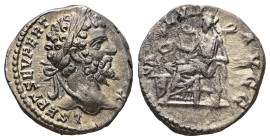 Septimius Severus, AD 193-211. AR, Denarius. 2.93 g. 15.63 mm. Rome.
Obv: L SEP SEV PERT [AVG P M IMP] X. Head of Septimius Severus, laureate, right.
...