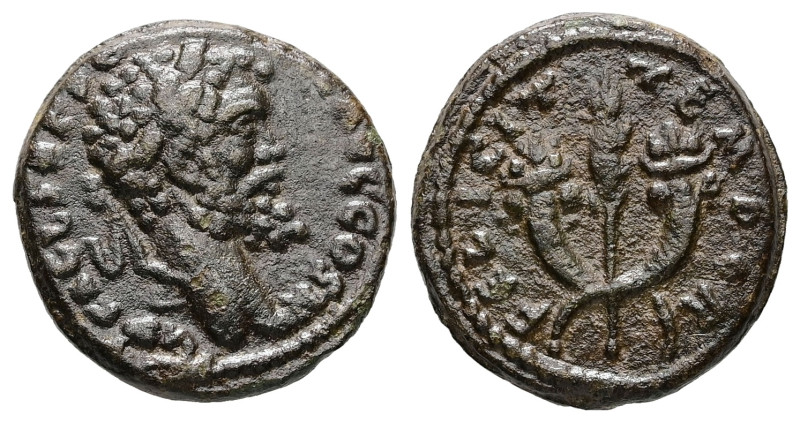 Septimius Severus, AD 193-211. AR, Denarius. 3.32 g. 16.86 mm. Emesa.
Obv: IMP C...