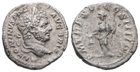 Caracalla, AD 198-217. AR, Denarius. 2.57 g. 17.95 mm. Rome.
Obv: ANTONINVS PIVS AVG BRIT. Head of Caracalla, laureate, right.
Rev: P M TR P XVI COS I...