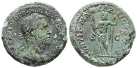 Macrinus, AD 217-218. AE, As. 10.64 g. 26.48 mm. Rome. January-June AD 218.
Obv: IMP CAES M OPEL SEV MACRINVS AVG. Bust of Macrinus, laureate, right.
...