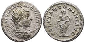 Elagabalus, AD 218-222. AR, Antoninianus. 5.04 g 21.96 mm. Rome,
Obv: IMP CAES M AVR ANTONINVS AVG. Radiate, draped and cuirassed bust of Elagabalus, ...