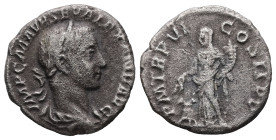 Severus Alexander, AD 222-235. AR, Denarius. 2.32 g. 17.45 mm. Rome.
Obv: IMP C M AVR SEV ALEXAND AVG. Bust of Severus Alexander, laureate, draped, ri...