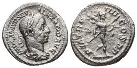 Severus Alexander, AD 222-235. AR, Denarius. 2.97 g. 19.60 mm. Rome.
Obv: IMP C M AVR SEV ALEXAND AVG. Bust of Severus Alexander, laureate, draped, ri...