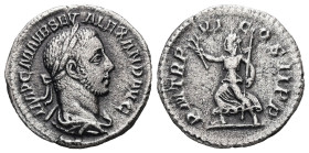 Severus Alexander, AD 222-235. AR, Denarius. 2.56 g. 18.89 mm. Rome.
Obv: IMP C M AVR SEV ALEXAND AVG. Bust of Severus Alexander, laureate, draped, ri...