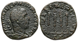 Philip I, AD 244-249. AE, Sestertius. 16.40 g. 26.45 mm. Rome.
Obv: IMP M IVL PHILIPPVS AVG. Bust of Philip I, laureate, draped, cuirassed, right.
Rev...