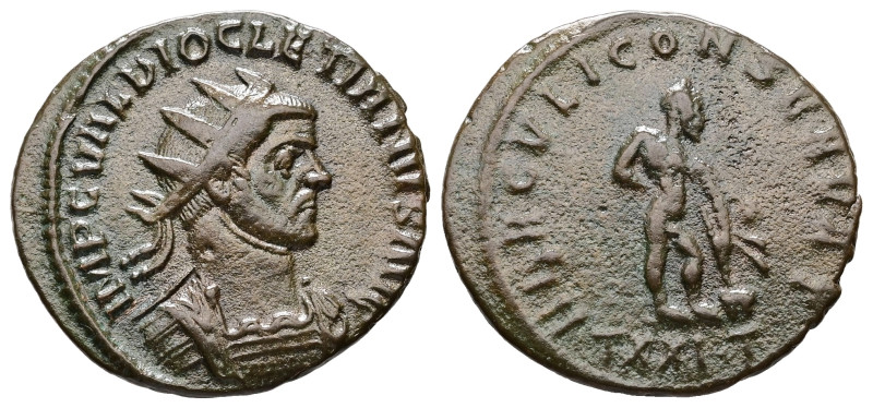 Diocletian, AD 284-305. Antoninianus. 3.21 g. 22.44 mm. Ticinum.
Obv: IMP C VAL ...