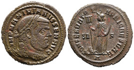 Maximianus as Senior Augustus, AD 305-307. AE, Follis. 9.99 g. 27.57 mm. Carthage.
Obv: IMP MAXIMIANVS SEN AVG. Head of Maximian, laureate, right.
Rev...