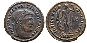 Constantine I The Great, AD 307-337. AE, Follis. 3.07 g. 22.30 mm. Heraclea.
Obv: IMP C FL VAL CONSTANTINVS P F AVG. Head of Constantine I, laureate, ...