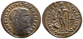 Licinius I, 308-324 AD. AE, Follis. 3.09 g. 24.10 mm. Heraclea.
Obv: IMP C VAL LICIN LICINIVS P F AVG. Head of Licinius, laureate, right.
Rev: IOVI CO...
