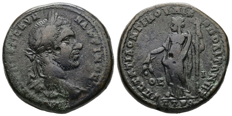 Moesia, Nicopolis. Macrinus, AD 217-218. AE. 16.41 g. 28.67 mm. Statius Longinus...