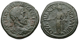 Thrace, Anchialus. Maximinus I, AD 235-238. AE. 11.72 g. 28.92 mm.
Obv: ΑΥΤ ΜΑΞΙΜΙΝΟϹ ΕΥϹΕΒ ΑΥΓ. Laureate and cuirassed bust of Maximinus, right. 
Rev...
